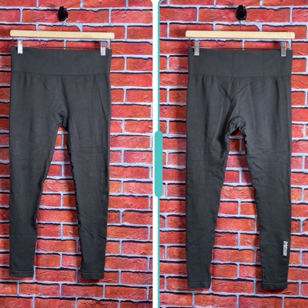 Gymshark Women’s Gray‎ Ribbed Leggings Size Medium
